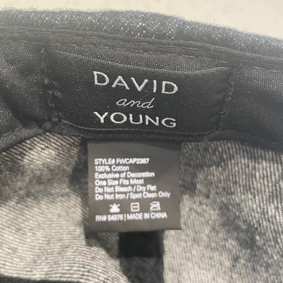 David and Young - Black Distressed Baseball Cap. - Picture 2 of 4